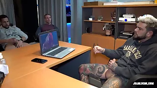 Big gun Got Raunchy Masturbating And Voyeur Co-Workers Affiliated Him